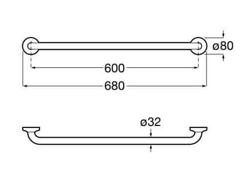 Металлическая U-образная ручка для ванной комнаты Roca COMFORT ARCH-00003106 - Вид №14