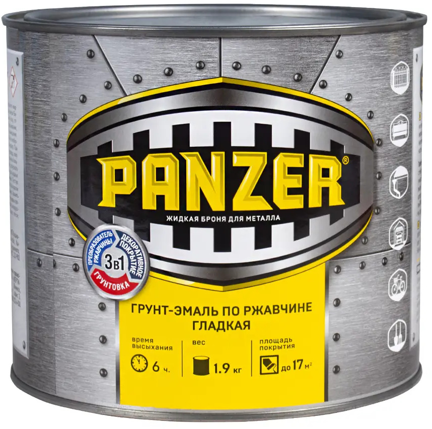 91262669 Грунт-эмаль по ржавчине Panzer 219839 1.9 кг цвет голубой STLM-0526783