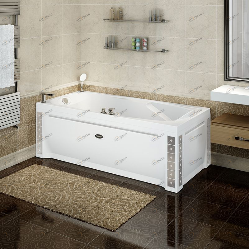 Ванна акриловая "ПАРМА-ДОНА", 1800х850 (правое исполнение),  рама-подставка Radomir 1-01-0-2-1-035