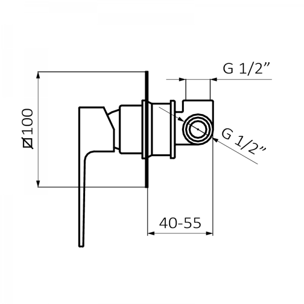 60115601 PREMIUM Черный Встроенный смеситель Черный GRB MIXERS  - Вид №1