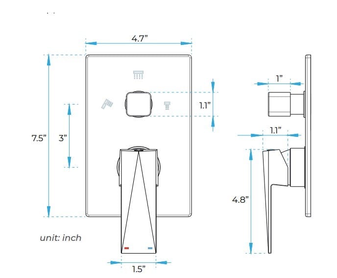Латунный термостатический набор для душа с душем Fontana Showers FS1060 ARCH-00038166 - Вид №8