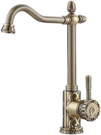 Смеситель ZorG Antic A 124K-BR для кухонной мойки, бронза