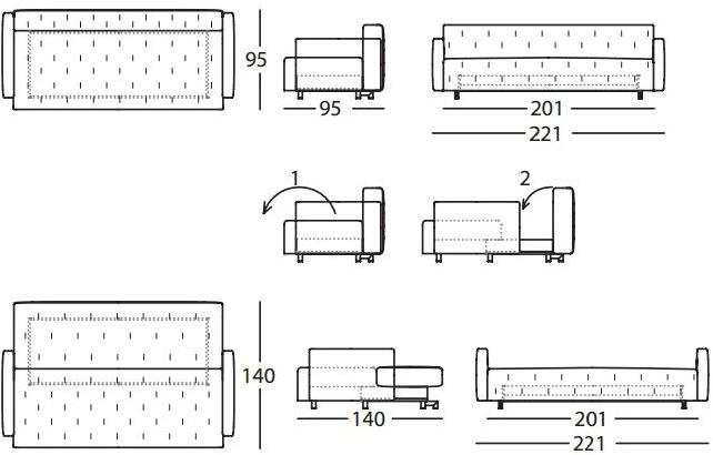 Sancal Диван-кровать из ткани sun-id-1405711 - Вид №4