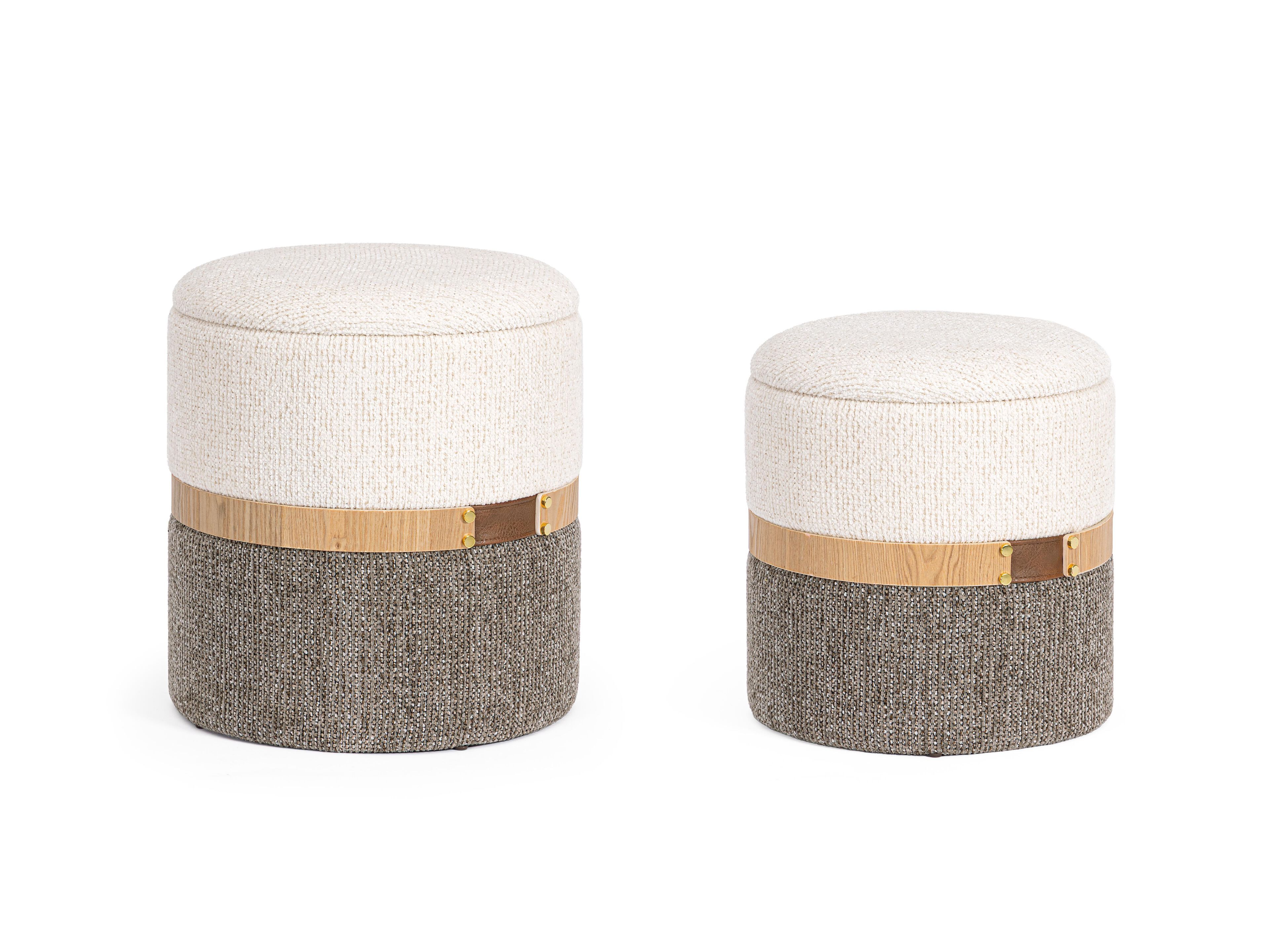 Набор из 2 круглых пуфиков из ткани BIZZOTTO TANYA ARCH-00150115 - Вид №2