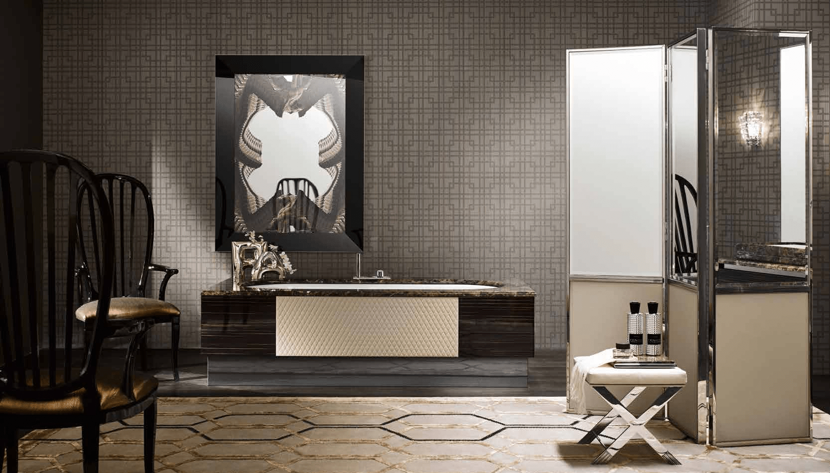 Ванна Denver 100x200 в отделке ebano lucido / emperador MILLDUE FOUR SEASONS 1901F01 - Вид №1