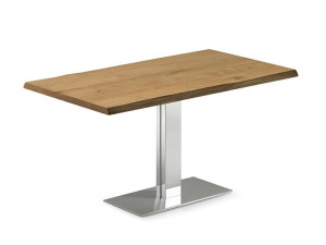 Прямоугольный стол из нержавеющей стали и дерева