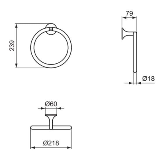 Держатель для полотенец с металлическим кольцом Ideal Standard La Dolce Vita ARCH-00127908 - Вид №6