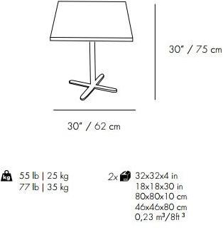 Mambo Unlimited Ideas Квадратный керамический стол с основанием 4 звезды Caldas sun-id-1502787 - Вид №2