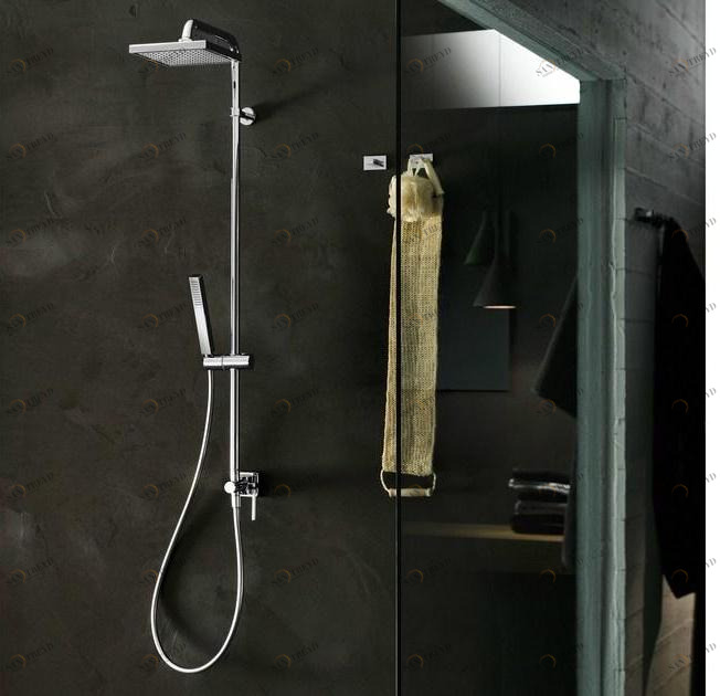 Nobili Rubinetterie Настенная душевая стойка с душевой лейкой Cube Cb00540/30cr