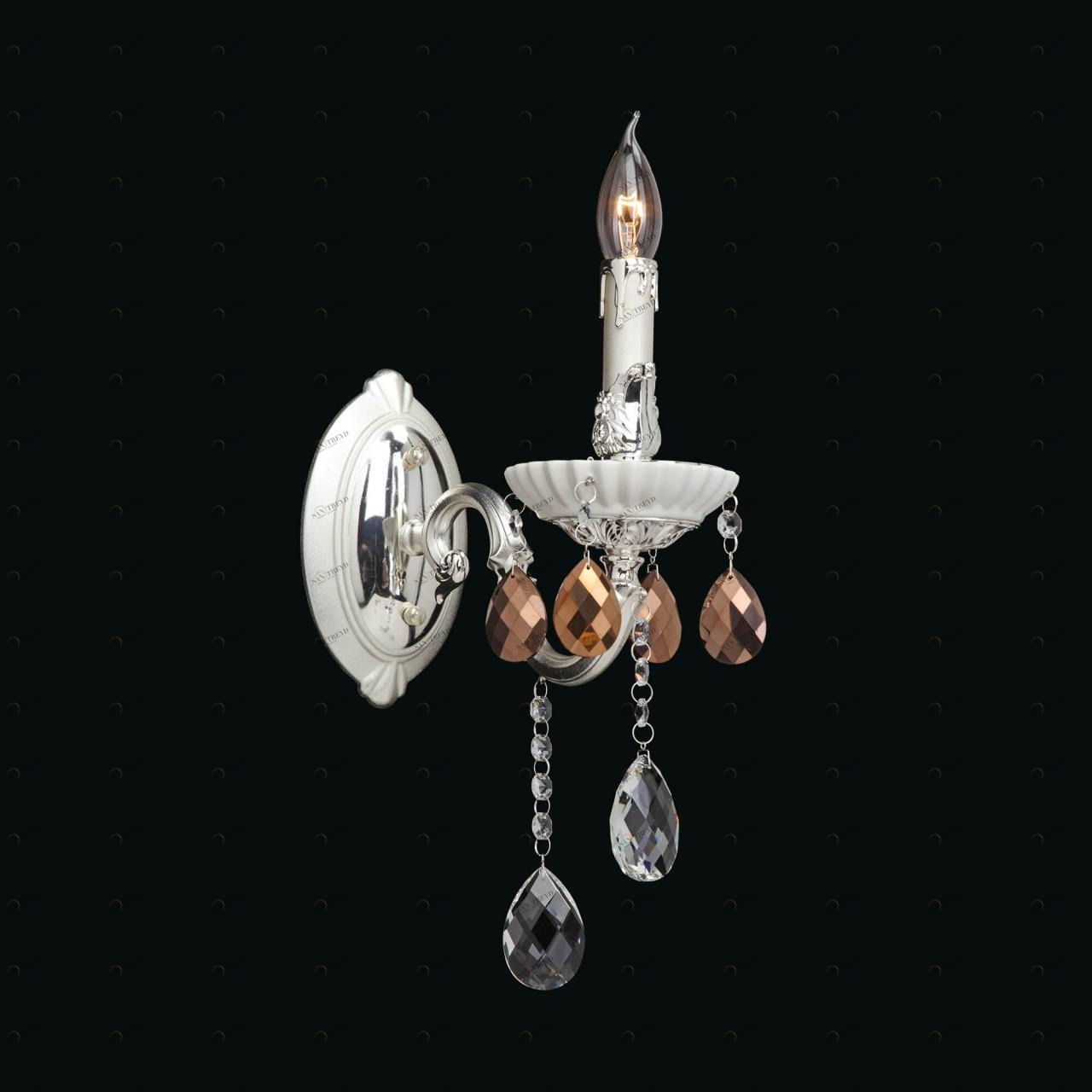 Бра с прозрачными подвесками хром Vitaluce V2321/1A VITALUCE СВЕЧА 00-3929138 Прозрачный;хром 
