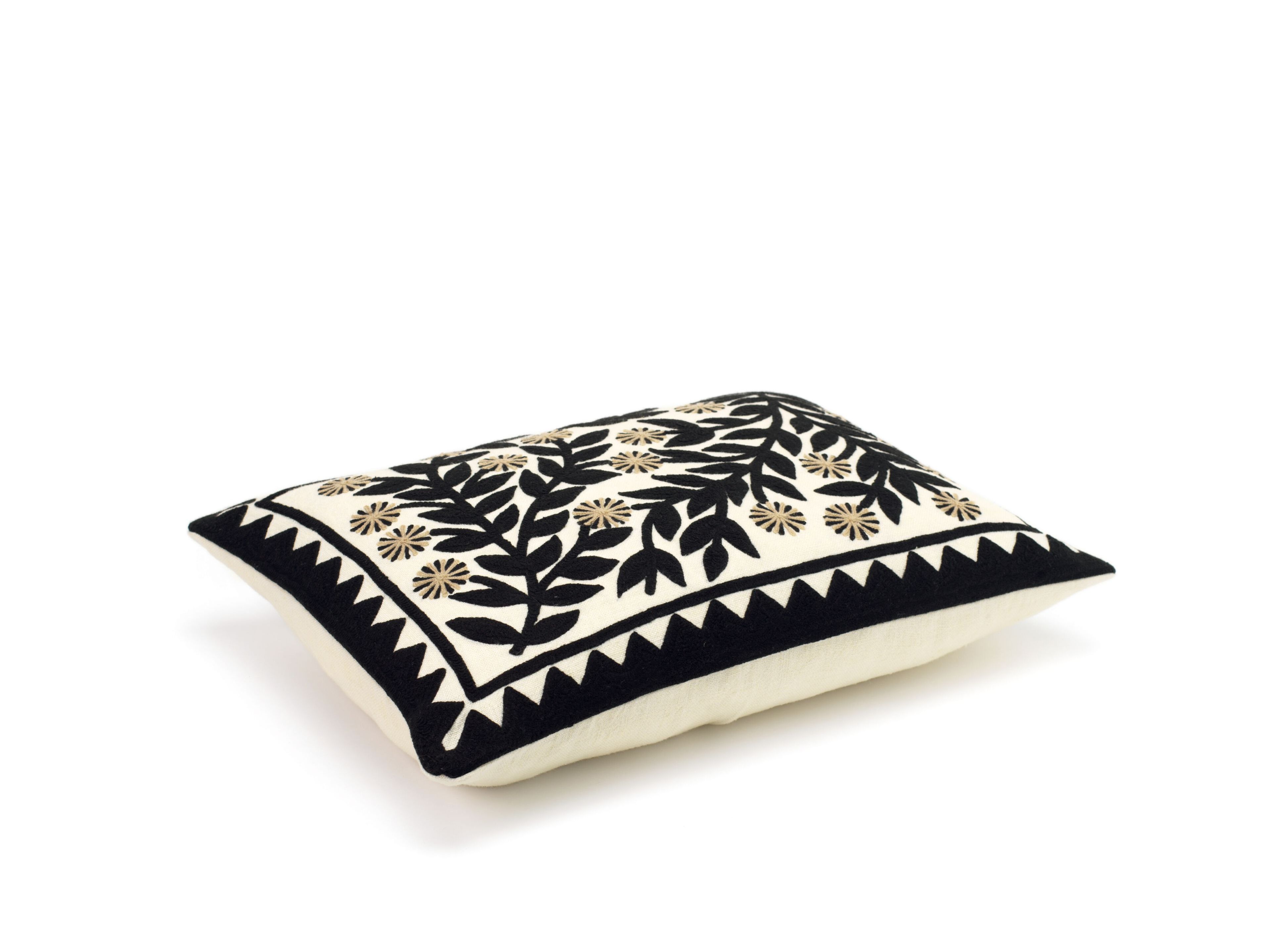 Льняная вышитая прямоугольная подушка Élitis CANOPÉE ARCH-00075584 - Вид №5