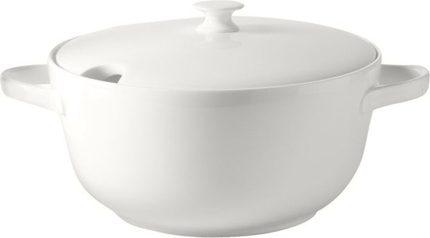 89700 Dibbern Блюдо для горячего с крышкой Dibbern Белый декор 2л, фарфор Фарфор костяной 