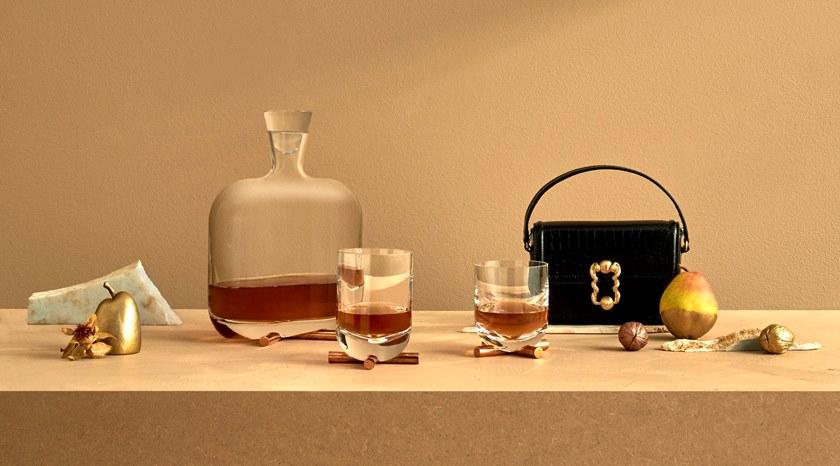 NUDE Хрустальный бокал для виски с латунным основанием Camp sun-id-1424757 - Вид №5