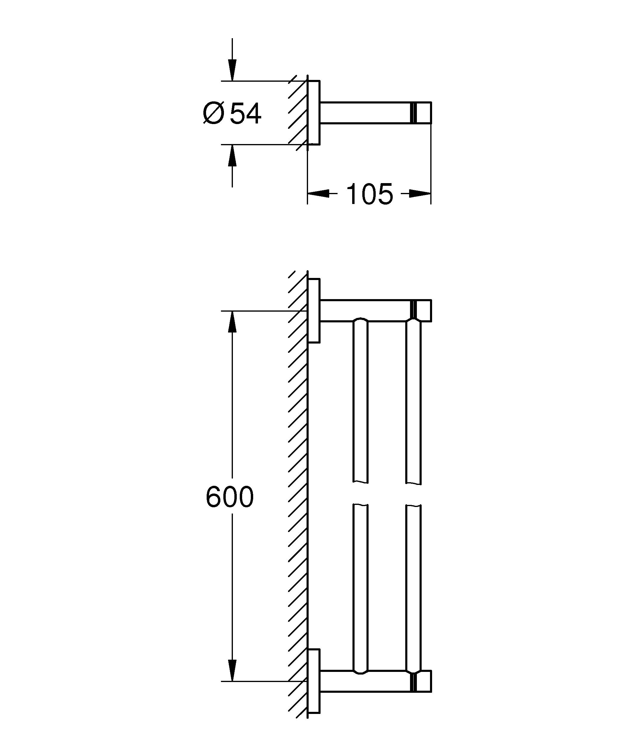 Двойной держатель для полотенца GROHE Essentials, тёплый закат глянец (40802DA1) - Вид №1