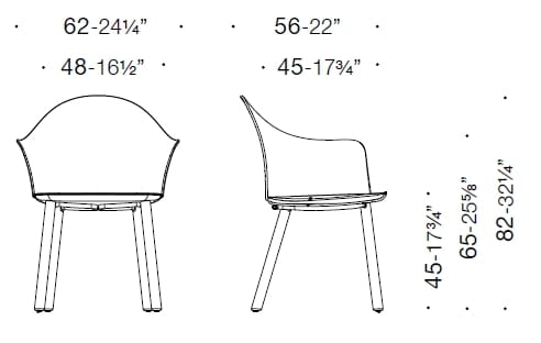 Пластиковый стул с подлокотниками ESTEL GROUP профиль ARCH-00032343 - Вид №2