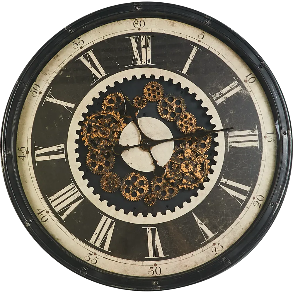 Часы настенные Atmosphera Charly круглые пластик цвет черно-коричневый бесшумные ø76 см STLM-2163578