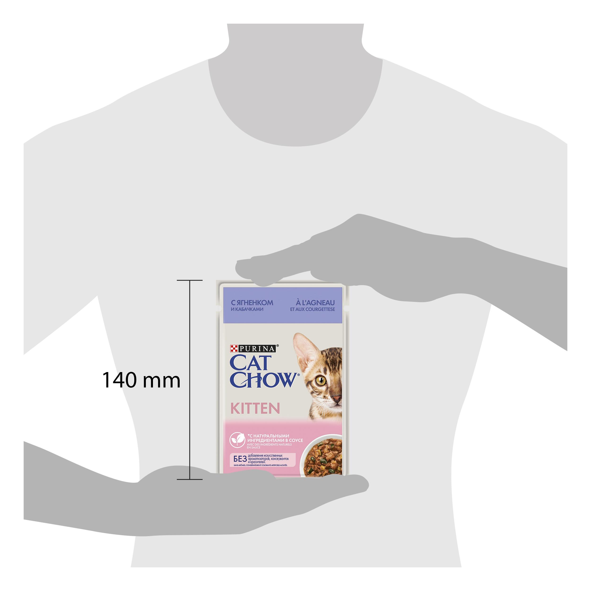 ПР0049780 Корм для котят ягненок с кабачками в соусе, пауч 85 г Cat Chow  - Вид №2