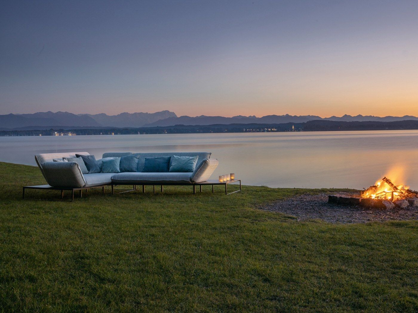 Угловой садовый диван из ткани FISCHER MÖBEL Флора ARCH-00103958 - Вид №2