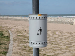 Наружная стальная стойка для мусора