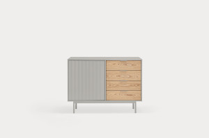 Шкаф из МДФ с распашными дверцами и ящиками