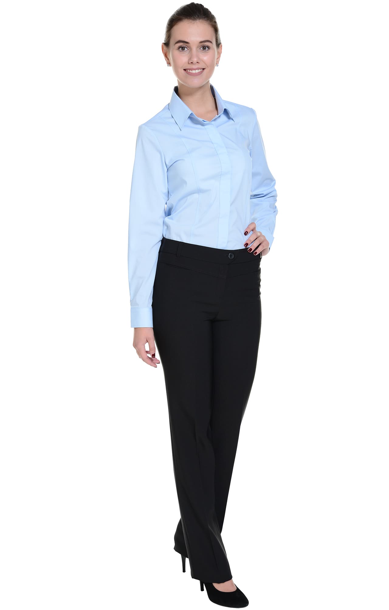 62504 Рубашка женская  sky blue El-Risto  Корпоративная одежда  размер 42 (S)  - Вид №5