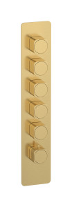 External part of thermostatic 5 ways, square plate, vertical, Coral handle WE ARE IB eua516osneo_2 Brushed Gold Aqua
