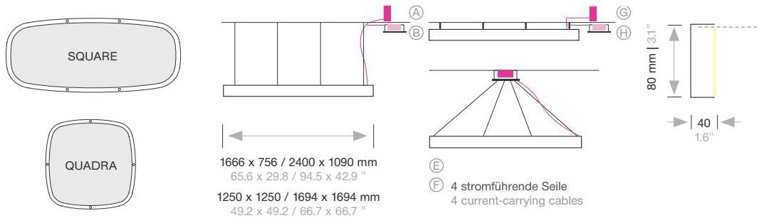 Sattler Светодиодный подвесной светильник из алюминия Soft quadra sun-id-1398948 - Вид №1