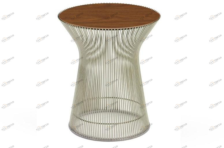 KNOLL Круглый сервировочный стол из стали и дерева Platner sun-id-1458614