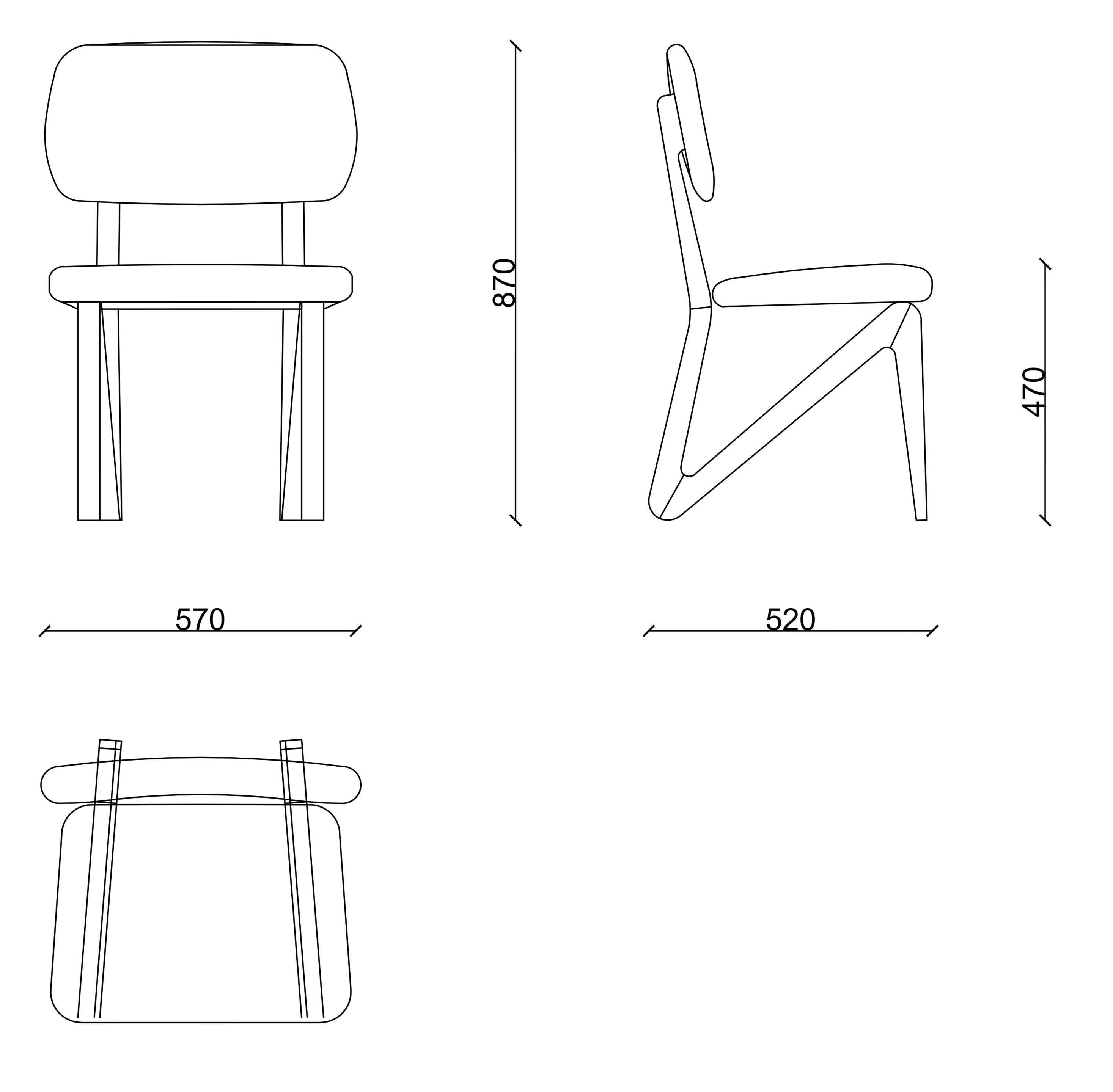 Тканевый стул без подлокотников RIVATELIER NOW ARCH-00043012 - Вид №1
