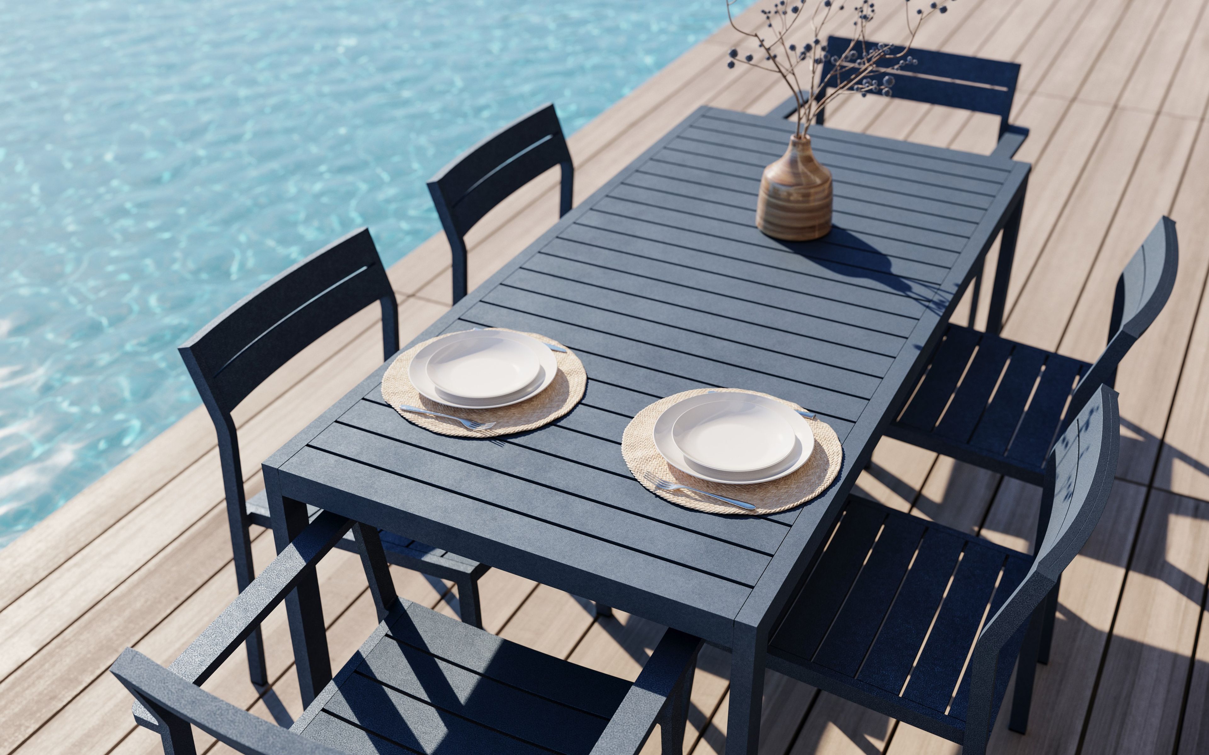 Прямоугольный алюминиевый стол с порошковым покрытием Case Eos ARCH-00062107 - Вид №13