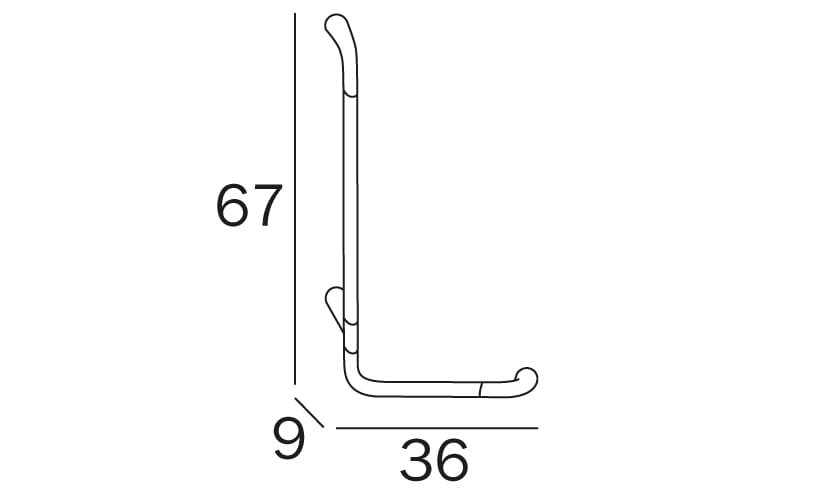 Угловая фиксированная вертикальная ручка для ванной комнаты INDA® комфорт ARCH-00077773 - Вид №4
