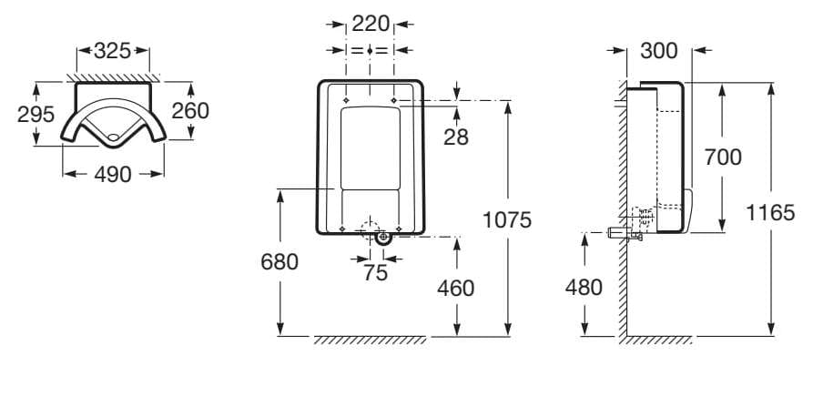 Фарфоровый подвесной писсуар Roca SITE 359605 / 359607 ARCH-00124669 - Вид №2