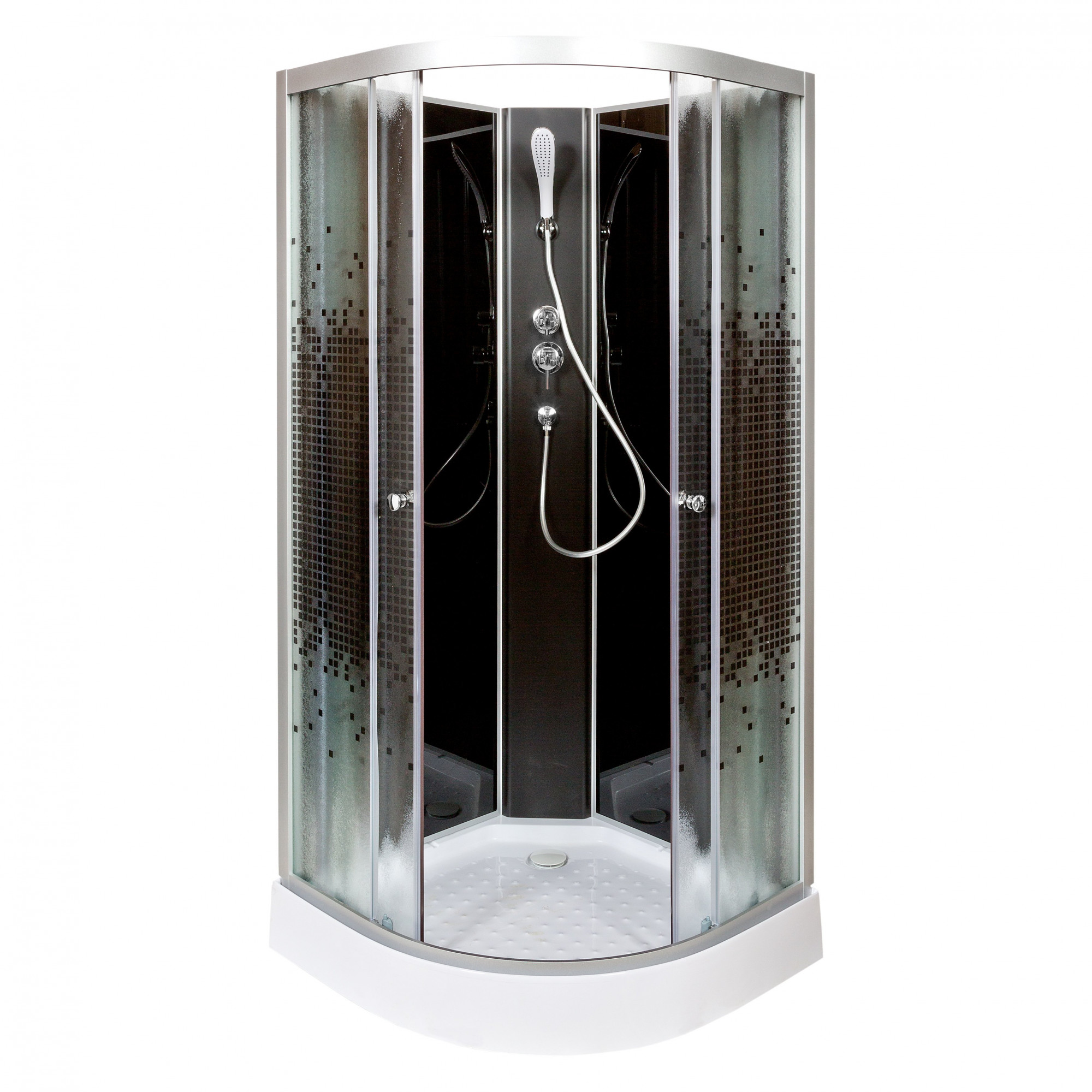 ЕМ4516 с гидромассажем Душевая кабина DETO Серия EM L 801 N без крыши BLACK