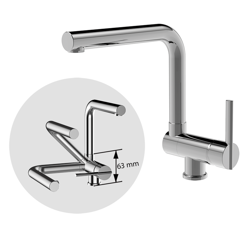 535900 BASIC/PREMIUM Складной Forma носик Смеситель для раковины Хром GRB MIXERS 