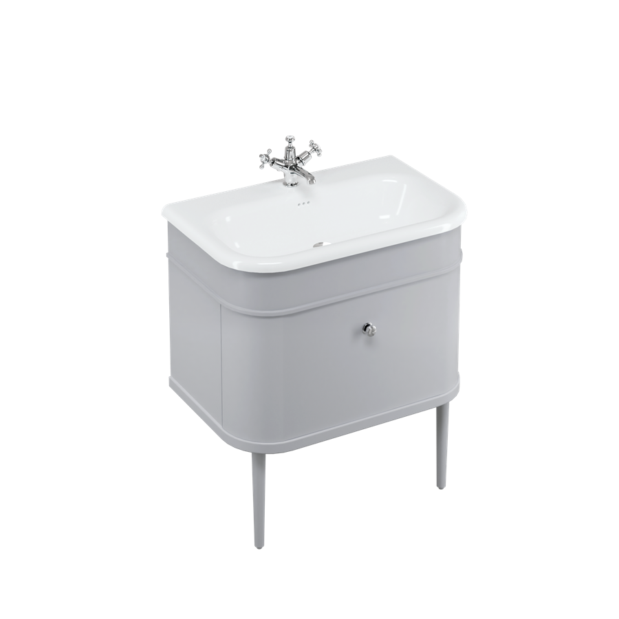 Burlington Chalfont Chalfont 750мм Тумбочка с одним ящиком - Классический серый с золотыми ногами CH75G-CHLEGGOLD  - Вид №1