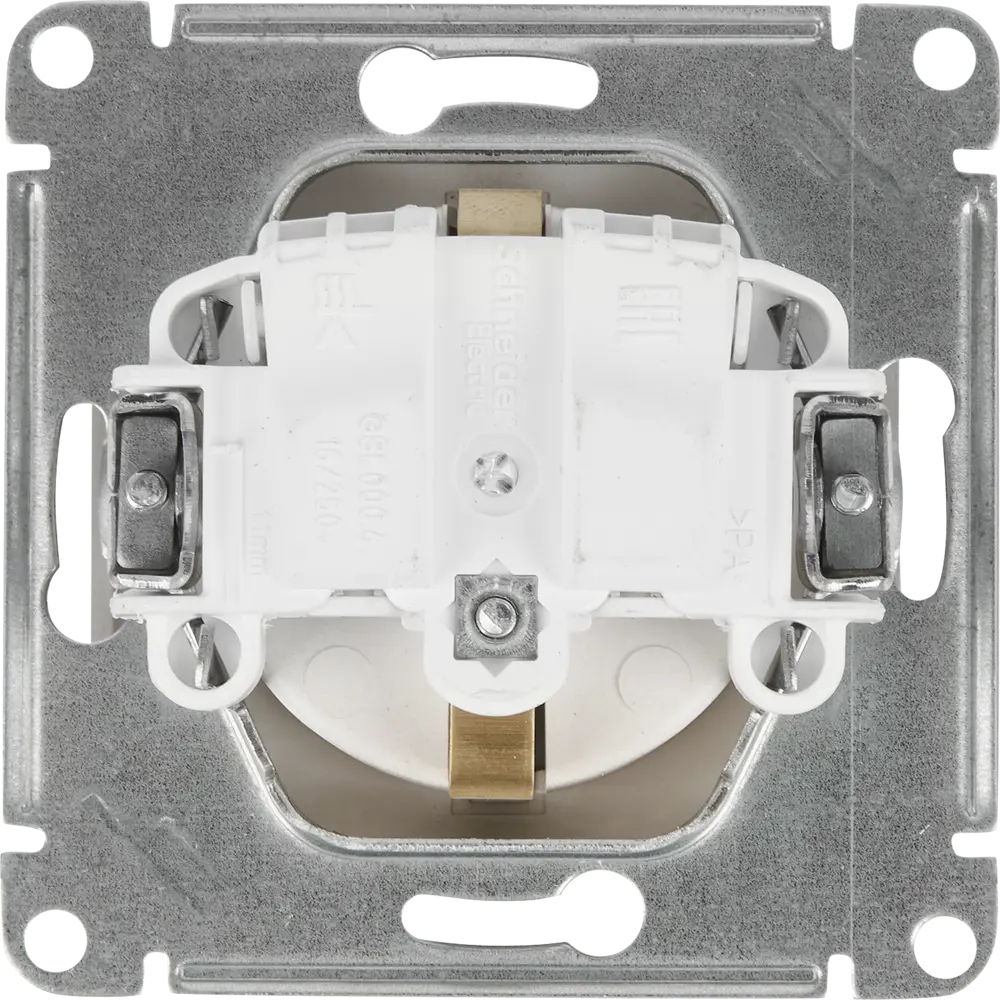 Розетка встраиваемая Systeme Electric Glossa с заземлением цвет платина 84693620 STLM-2005142 - Вид №3