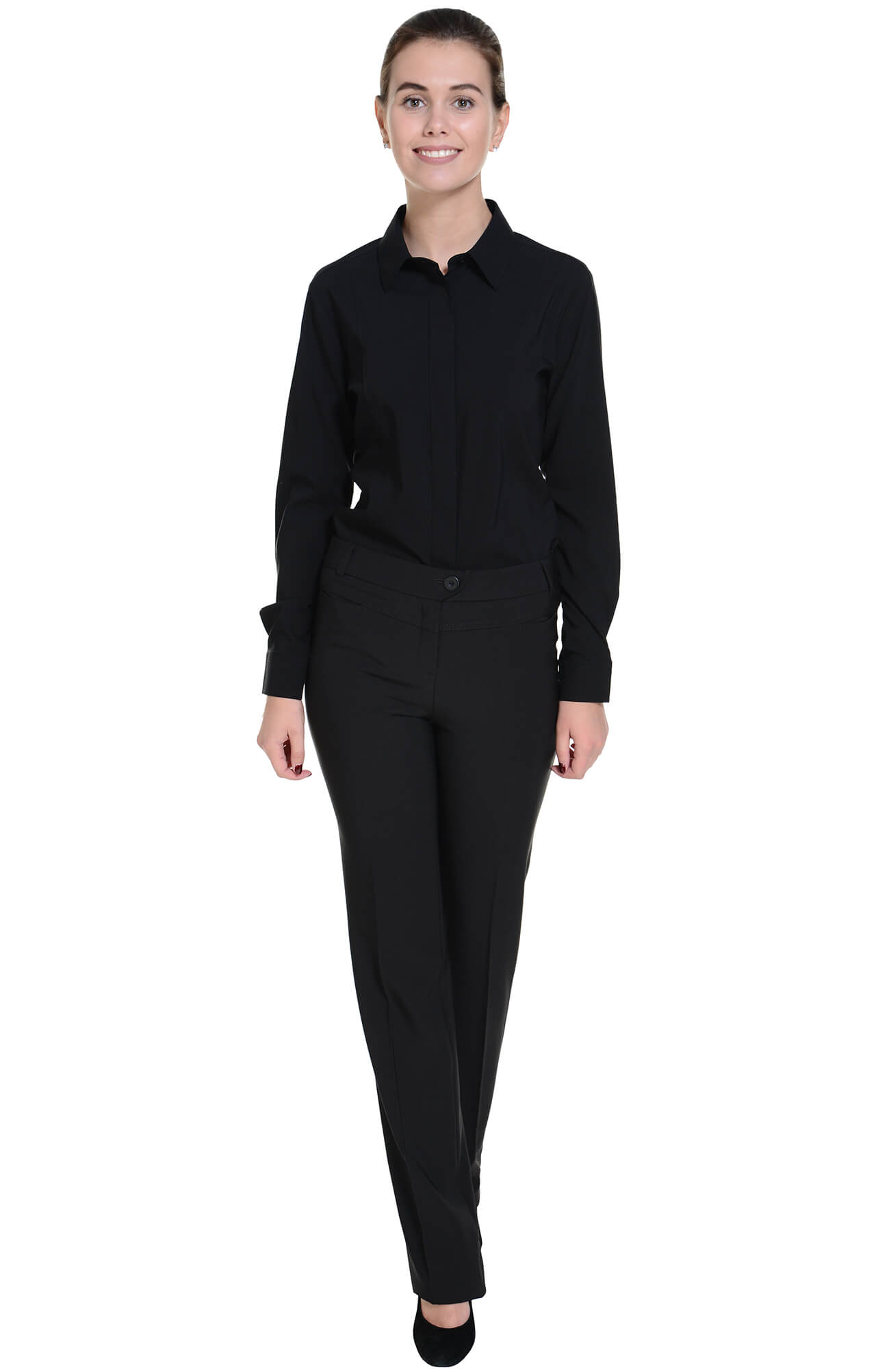 62490 Рубашка женская  black El-Risto  Корпоративная одежда  размер 38 (XXS)  - Вид №2