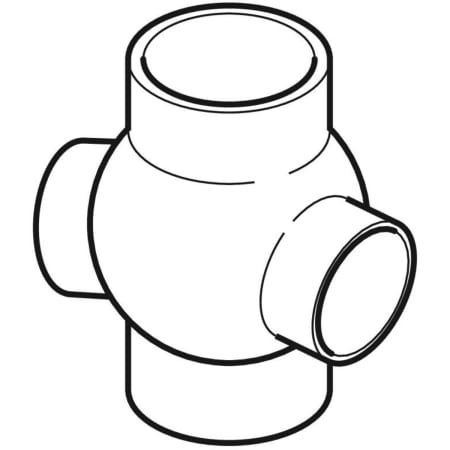 GEBERIT 364.370.16.1 Крестовина шаровая Geberit PE 88,5°, соединения 135° смещенные  - Вид №1