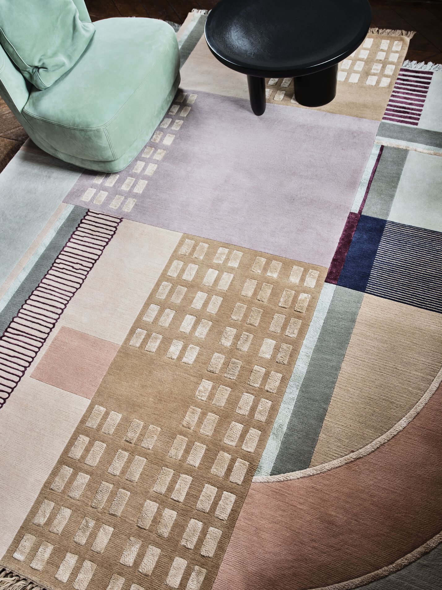 Прямоугольный ковер ручной работы Tapis Rouge абстракция ARCH-00088900 - Вид №7