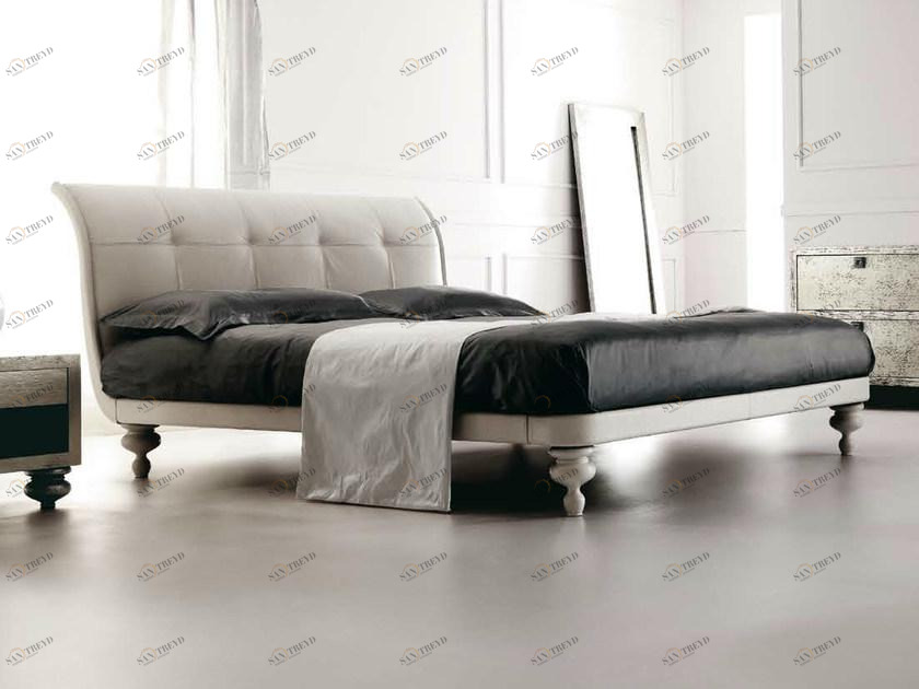 CorteZari Двуспальная кровать в коже Zoe gold 899