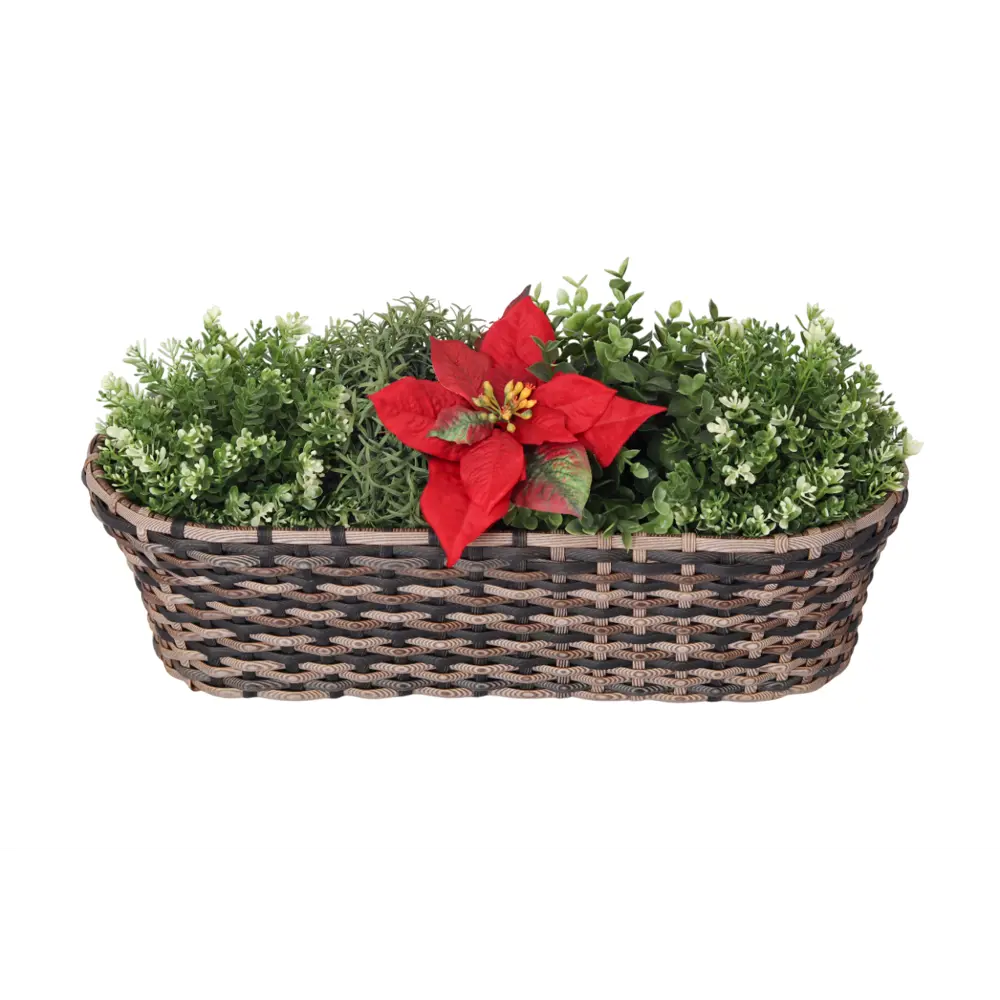 Кашпо для цветов 14x22x50 см v15 л пластик темно-коричневый Santreyd Балконный STLM-2152678 - Вид №10