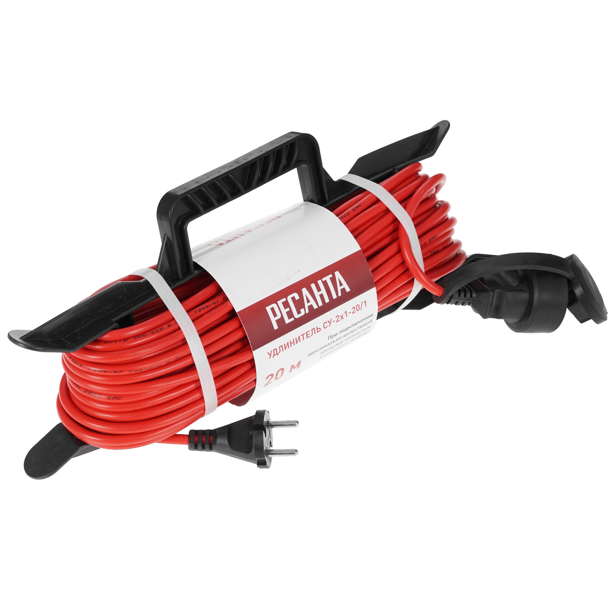 Удлинитель силовой Ресанта СУ-2х1-20/1 красный 9942651 STDN-0124814