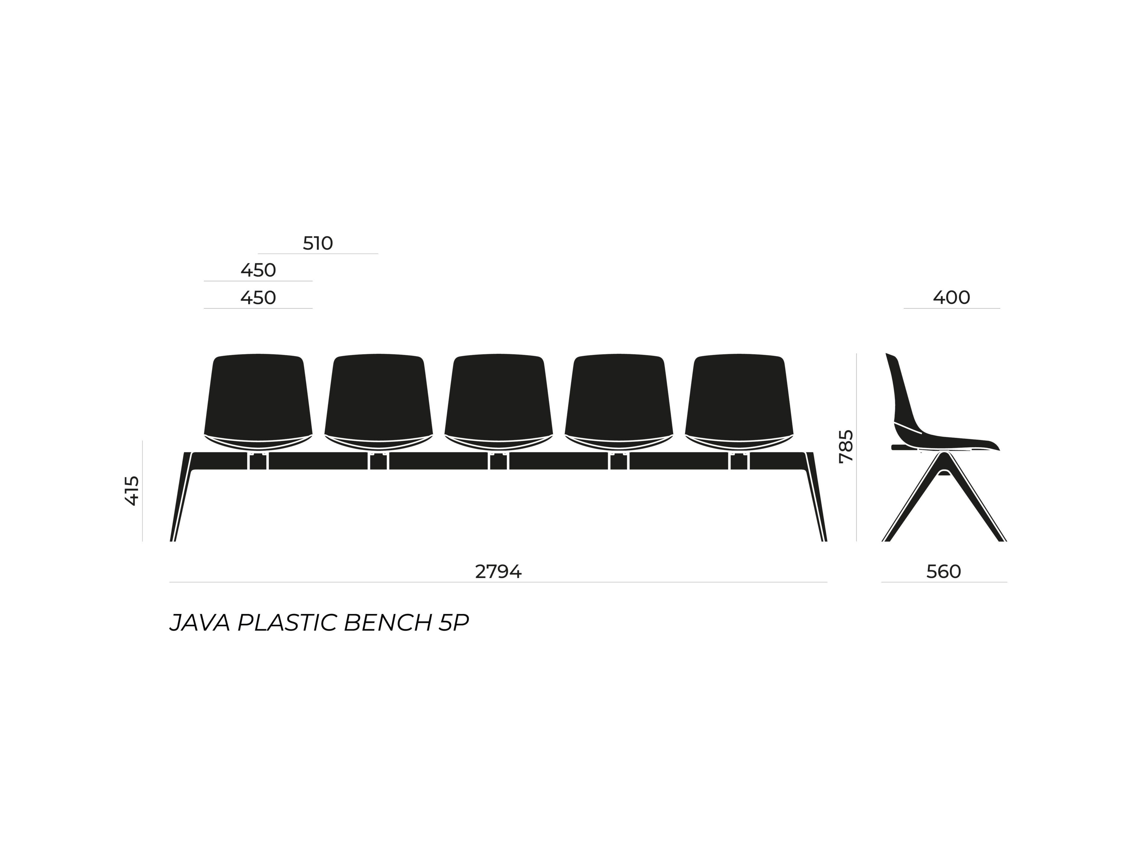 Сидя на полу бар Nahu Java Plastic Bench ARCH-00057148 - Вид №12