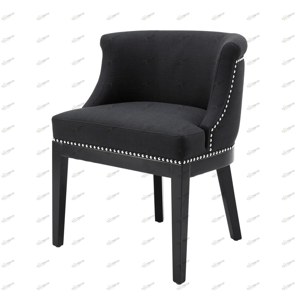 Стул обеденный полукруглый черный Boca Grande от Eichholtz EICHHOLTZ  247295 Черный 