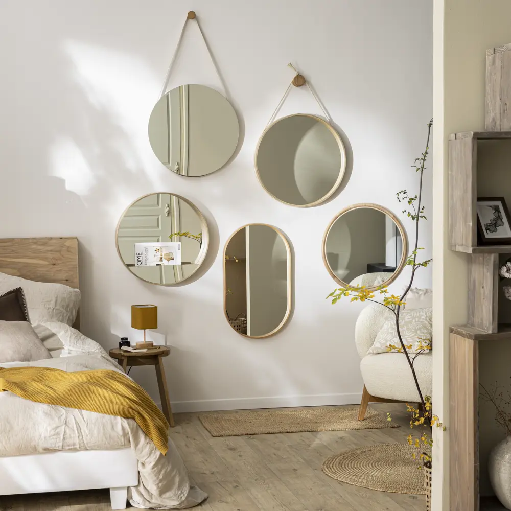 Зеркало INSPIRE Nordik Cord Oak с круглой рамкой 57.5 см 86484790 STLM-1468409 - Вид №6