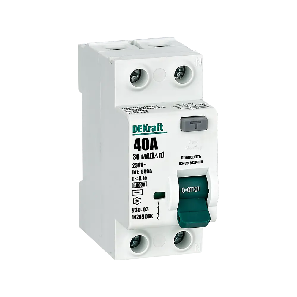 УЗО DEKraft 40А - защита от поражения током для дома 84509401 STLM-0050978