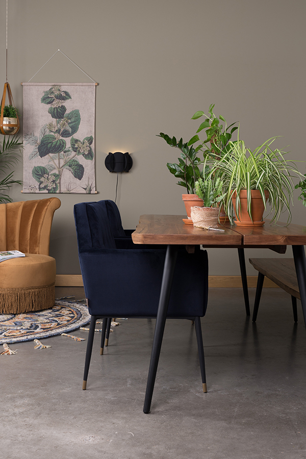 Кресло Kate темно-синее высокое под бархат Dutchbone 1200154 - Вид №2