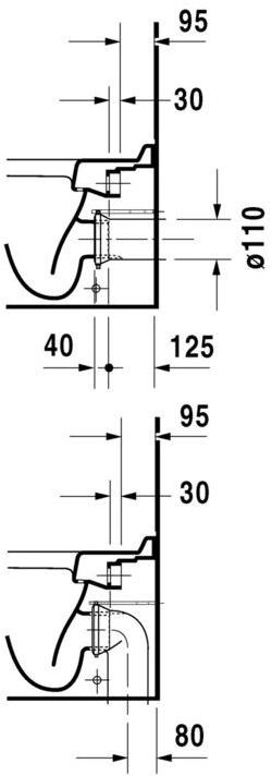 012409 Приставной унитаз напольный Белый Duravit Starck 3 Германия - Вид №2