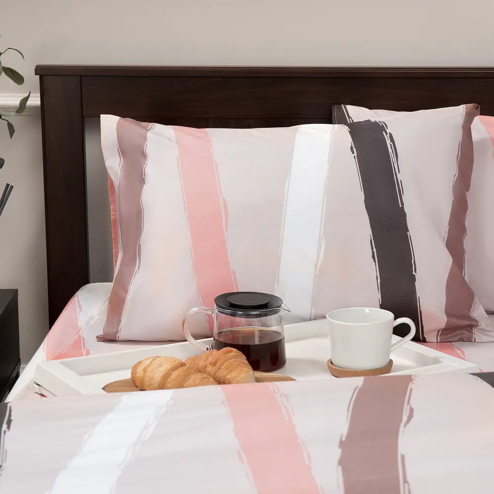 Комплект постельного белья Amore Mio Шафт евро полисатин бежевый STLM-2160116 - Вид №2