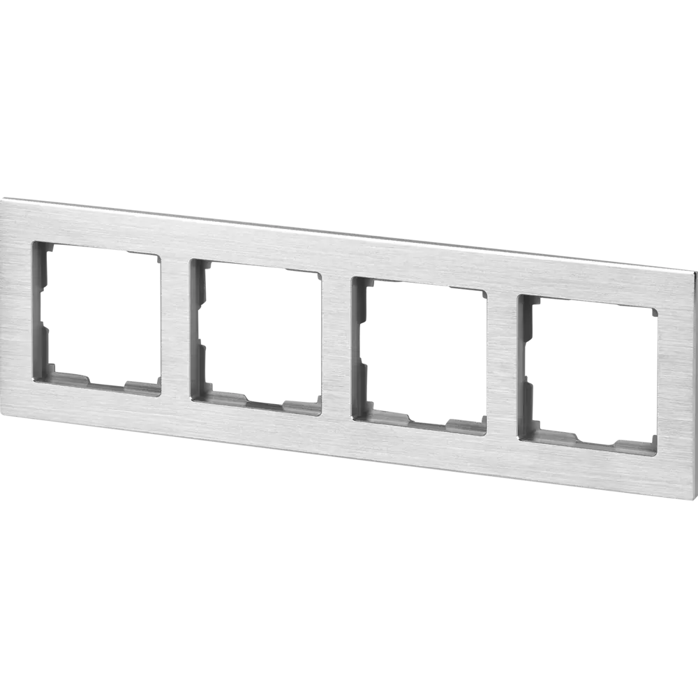 Рамка для розеток WERKEL Aluminium 4-постовая металлик 17781940 STLM-0008589 - Вид №1